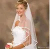 Brautschleier 2-lagiger Fledermaus-Hochzeitsschleier mit Kamm Weiß Elfenbein Satinkopfgarn für Brautparty 5 5hp ff