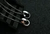 Halskette für Paare, Diamant-Buchstabe, Doppelring-Anhänger, Edelstahl-Halskette