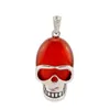 JLN Fashion Skull Gemstone Pendant Turquoise Quartz Amethyst Skeleton con collana a catena in ottone da 18 pollici