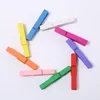 Mini Spring Clips Clothespins Mooie Design 35mm Kleurrijke Houten Craft Pegs voor Hangende Kleren Papier Foto Message Cards C809