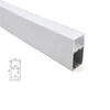 100 x 1m Sats / Lot U Form Aluminium LED-kanal och ny kvadrat 38mm bred Alu Extrusion Profil för suspension eller hängande ljus