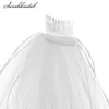 4 Colors Bridal Veils With Comb 3T Tulle Ribbon Edge Wedding Accessories Shoulder Length Veils Adult In Stock 110546530602