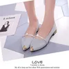 2018 new pointed single shoes female shallow mouth wild sets pearls comfortable lazy shoes professional work shoes