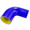 PQY - 2"-2,5" 51mm-63mm Redutor de Cotovelo de 90 Graus Tubo de Mangueira de Silicone Turbo Admissão Azul ou Preto com interior amarelo PQY-SH902025-QY