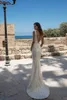 Jurken Julie Vino 2018 Mermaid Wedding Jurken Sexy Deep V Neck Sweep Train Bridal Jurets Pailletten Backless Beach Wedding Jurk