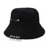 Bucket Hat Unisex Folding Hunting Fisherman Outdoor Cap Cool Girl Boy Iron Ring Fisherman Hiphop Hat Solid Outdoor Cotton Sunhat4917828