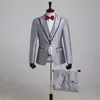 Weiße Herrenanzüge mit Schalkragen, Hochzeitsanzüge, Bräutigam, Bräutigam, Business, maßgeschneidert, Slim Fit, formeller Smoking, Trauzeugen-Blazer, Abschlussball, 3-teilig