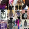 Jumbo 100g Kanekalon Trenzas de pelo sintético púrpura trenzadas Crochet de ganchillo de palo verde Trenzas de cabello 72 colores