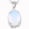 6 pezzi lotto 925 argento naturale naturale moonstone gemme da donna a sospensione ovale antichi regalo per le vacanze a sospensione catena di gioielli205h