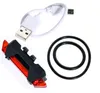 Luzes de bicicleta portátil Super Bright USB Recarregável Bicicleta Bicicleta Tail Taseira Segurança Ciclismo de Aviso leve Lâmpada Taileira da luz traseira