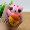 Детские DecompressionToys мультфильм большие глаза котенок/кошка едят рыбу Каваи Squishies медленный рост JumboToys подарок палочка подвеска мобильного телефона или ключа