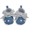 Newborn Baby Girl Infant Toddler Prewalker Bowknot Printed Crib Shoes Flower Soft Sole