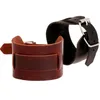 Couro Trançado Pulseira de Punho Blanks Preto Brown Punk Rock Couro Grosso Largo Acessório Jóias Strap Locking Pulseira por Homens Atacado