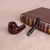 Pipe à tabac courbée en bois classique, homme en bois, marteau, tige de tabac en ébène