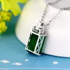 Europe and the United States new plated 925 silver 18K gold emerald pendant color multicolor gemstone tourmaline color necklace gift