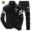 Dress Men HDA Wydrukowano Marka Moda Casual Sudaderas Hombre Męskie Grube Fleece Bluzy Płaszcz + Pant Spoc Homme