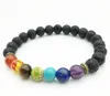 Lava Rock Beaded Strand Bracelets Fashion Natural Stones Charm Jewelry Punk 7 Color Stone Cuffs Bangles Turquoise Bracelet