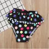 Girl Colorful Point Print Swimsuit Baby Off shoulder Swimwear Two Pieces Kids Summer Bikini Sets Baby Clothes CN G0222629575