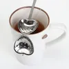 Hjärtformad Rostfritt Stål Tea Infuser Spoon Strainer Rostfritt Stål Steeper Handle Dusch Spoon Creative Te Tools SN1109