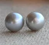 Genuine Pearl Earrings,9mm Gray Color Freshwater Pearls 925 Silver Stud Earrings,Bridesmaid Jewellery,100% Real Pearl