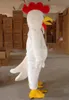 2018 Korting in de fabriek te koop professionele Make Adult Size White Chicken mascotte Kostuum Groothandel prijs Cock mascotte.