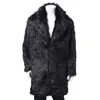 Mens Cashmere Trençkot 2018 Kış Kalın Sıcak Sahte Kürk Ceketler Uzun Artı Boyut Kabarık Kürk Palto Manteau Homme