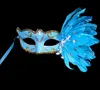 Sexig Lady Mask Eye Mask Nightclub Fashion Färgglada Fjäderparty Masker Tillbehör till Masquerade Party Halloween Party Fancy Drop Shipping