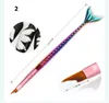 7つの異なる頭の人魚のネイルアートブラシUVゲルの延長ブラシの花のデザイン描画ペンのネイルDIYのツール