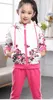 Kinderen meisjes trainingspakken herfst winter kinderen meisjes sportkleding pakken leeftijd 4-14 tiener floral hoodies + broek kleding sets