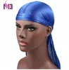 새로운 패션 남자의 새틴 Durags Bandana Turban 가발 남성 실키 두들리 모자 머리띠 해적 모자 헤어 액세서리