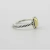 صلبة 925 Sterling Silver Finger Rings للنساء المستطيلات الذهبية Gold Tone Metal Hemp Rope خمر حلقة مفتوحة المجوهرات الجملة بالجملة YMR218