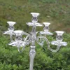 2014 Najlepsze sprzedaż srebrne wykończenie 63 cm Candelabras z 5 ramionami do użytku ślubu lub imprez, używanie dekoracji domu