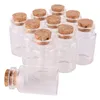 24 Stück 30 x 50 x 17 mm, 20 ml, Mini-Glas-Wunschflaschen, winzige Gläser, Fläschchen mit Korkverschluss, Hochzeitsgeschenk