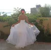 2018 Verão Praia Curta Vestidos de Casamento Barato Strapless Lace Applique Beads Com Tule Saia Destacável País Vestidos de Noiva EN2201