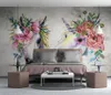 Casa decoração fundo tv tijolo wallpaper simples aquarela flor cavalo feita sob encomenda foto papel de parede sala de estar quarto papel de parede 3d