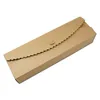23 * 7 * 4cm Caja de cartón de embalaje de Macaron del partido del papel Kraft marrón pastel de joyería favor de la boda caja de embalaje del regalo festoneado