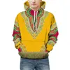 Męskie bluzy bluzy Miłośnicy Jesień Zima Afryki 3D Print Długi Rękaw Dashiki Bluza Top Male