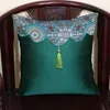 Creative Classic Patchwork Silk Satin Pillow Case Cushion Cover Rosa Svart Sofa Stol Back Kudde High End Lumbar Pillow