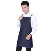 New Denim Cowboy Apron BBQ Senior Jeans baking Bib Leather Straps Kitchen apron for Women Men cooking Waitress Custom Print