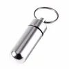 Mini Caixa de Pílula À Prova D 'Água Anéis de chave de Metal Chaveiro De Armazenamento Selado Medicina Garrafa chaveiro Viagem Ao Ar Livre Garrafas Portáteis