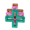Silicone Cross Teether Tanding Pendant BPA Gratis Safe Nursing Pärlor Swiss Geometric Cross Chewable Smycken Sensory Toy