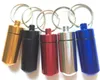 Key Chain Holder Aluminum Waterproof Pill Box Bottle Container Keychain Jar Storage 48mm17mm Stash Smoking Accessories6063043