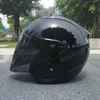 Capacete de motocicleta preto meio capacete esporte ao ar livre masculino e feminino Capacete de corrida de motocicleta rosto aberto aprovado pelo DOT