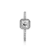 Square Sparkle Halo Ring Authentiek 925 Sterling Silver Women Girls Wedding Designer sieraden voor Pandora CZ Diamond verloving Giftringen met originele doos