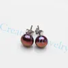 red pearl earrings