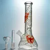 Glow In The Dark Glass Bong Narguilés Différents Styles Huile Dab Rigs Beaker Bongs Tuyaux D'eau Claires Avec Bol En Verre De 18mm Tige Diffusée