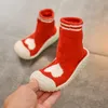 Newborn Baby Shoes Toddler Kids First Walk Prewalker Infant Knitted Woolen Sock Shoes Soft And Comfortable Rubber Outsole For Baby Sneakers