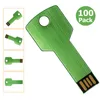 Бесплатная доставка 100 шт. 1 ГБ USB 2.0 Флэш -накопители флэш -память Metal Metal Key Blank Media Для ПК ноутбук Macbook