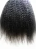 Fashion Brazilian Human Virgin Remy Hair Kinky Straight Hair Weft Human Soft Double Drawn Hair Extensions Unprocessed Natural Black Color