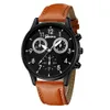 Wristwatch Men Watch Fashion Men's Leather  Casual Analog Quartz Wrist Watch Business Watches F80